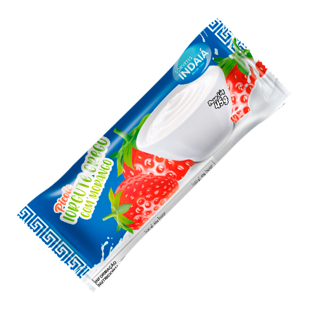 Picolé Iogurte com Morango Sorvetes Indaiá
